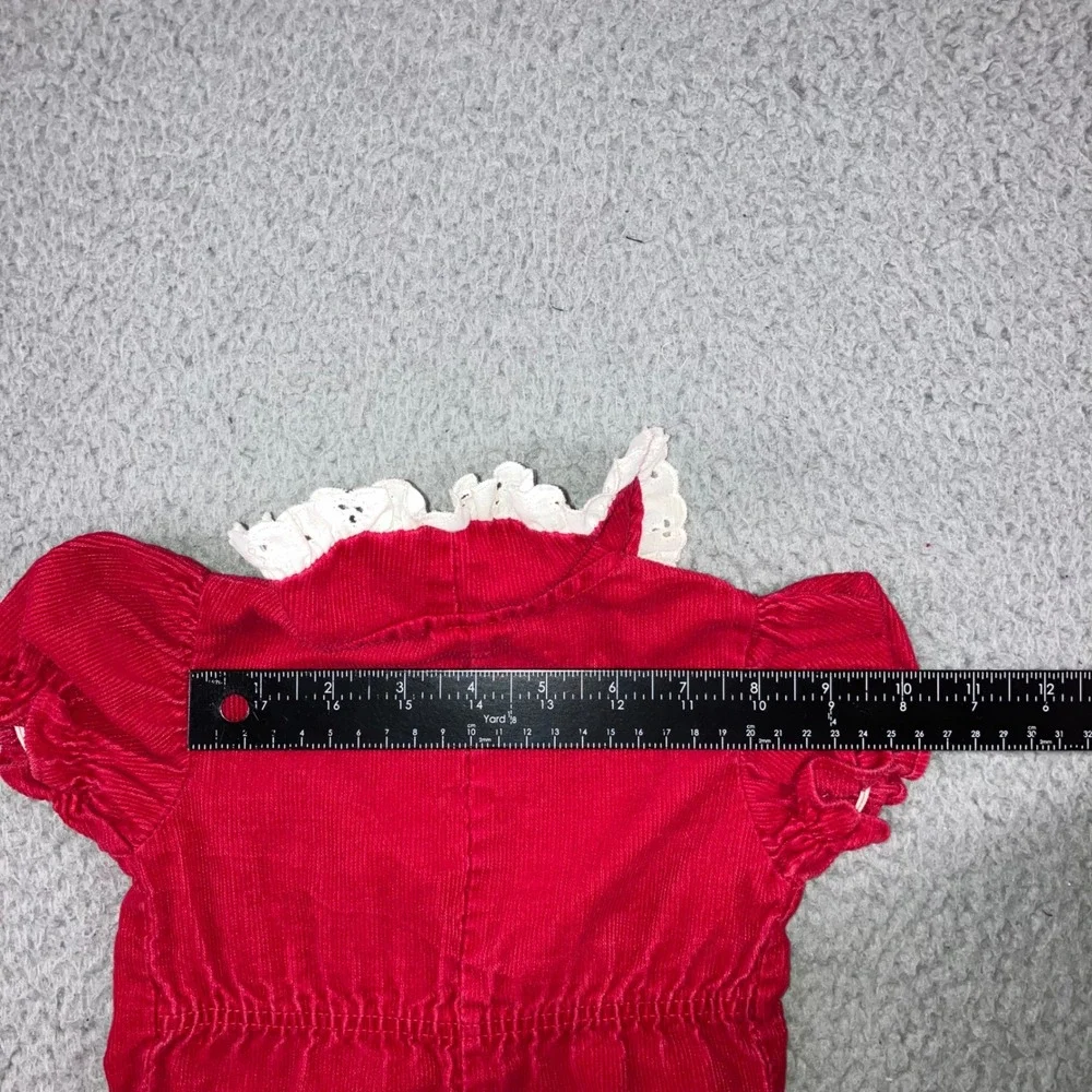 Vintage Corduroy Romper Baby Girls‎ 0-3 MONTH Lace Collar Nursery Rhyme 80s